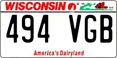 WI license plate 494VGB