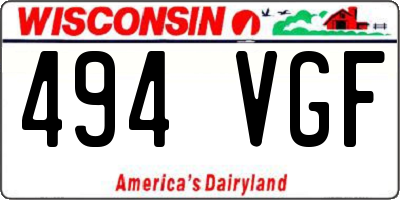 WI license plate 494VGF