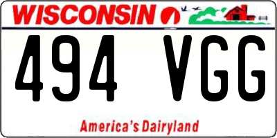 WI license plate 494VGG