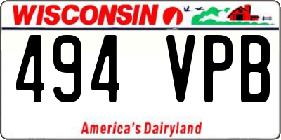 WI license plate 494VPB