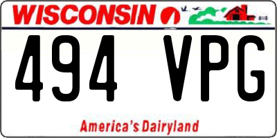 WI license plate 494VPG