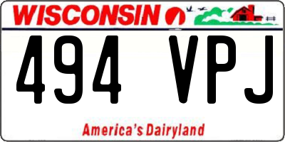 WI license plate 494VPJ