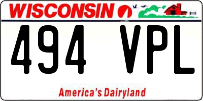 WI license plate 494VPL