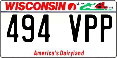 WI license plate 494VPP
