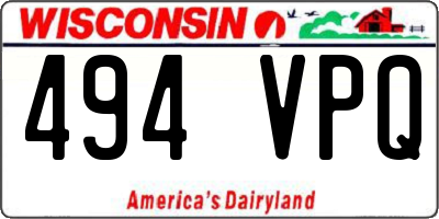 WI license plate 494VPQ