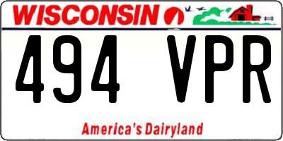 WI license plate 494VPR