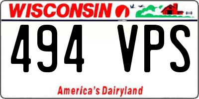 WI license plate 494VPS
