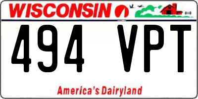 WI license plate 494VPT