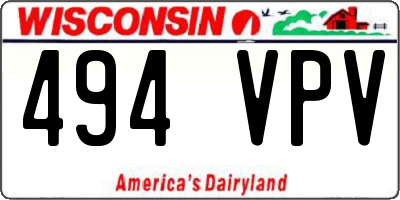 WI license plate 494VPV