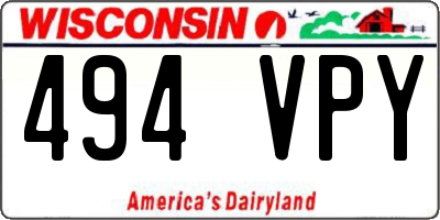 WI license plate 494VPY