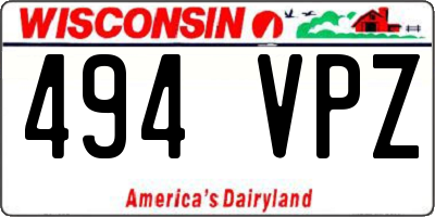 WI license plate 494VPZ