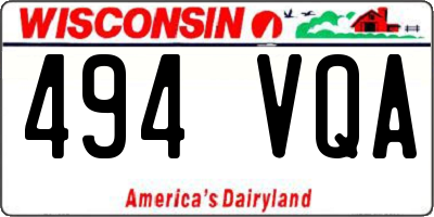 WI license plate 494VQA
