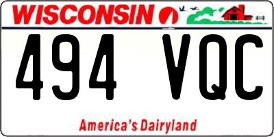WI license plate 494VQC