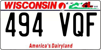 WI license plate 494VQF
