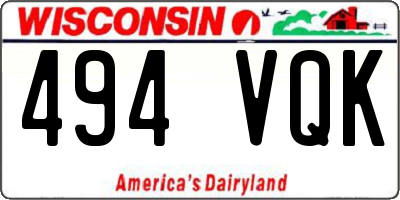 WI license plate 494VQK