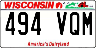 WI license plate 494VQM