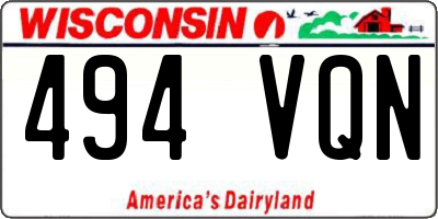 WI license plate 494VQN