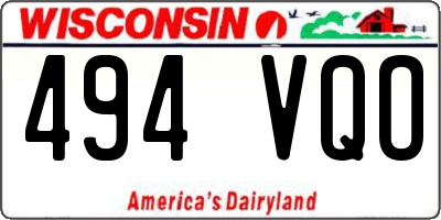 WI license plate 494VQO
