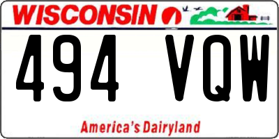 WI license plate 494VQW