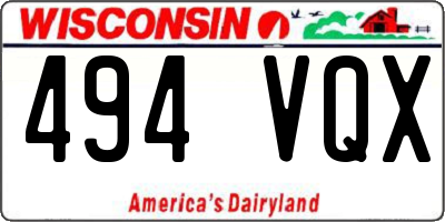 WI license plate 494VQX