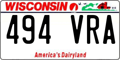 WI license plate 494VRA