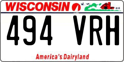 WI license plate 494VRH
