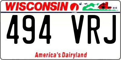 WI license plate 494VRJ