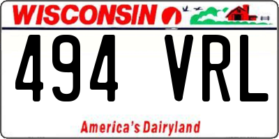 WI license plate 494VRL