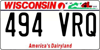 WI license plate 494VRQ