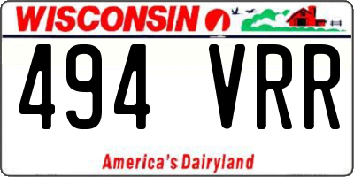 WI license plate 494VRR