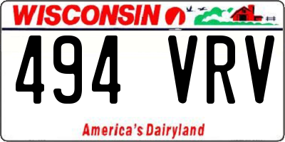 WI license plate 494VRV