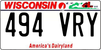 WI license plate 494VRY