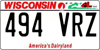 WI license plate 494VRZ