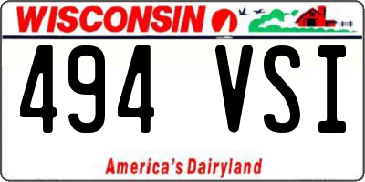 WI license plate 494VSI