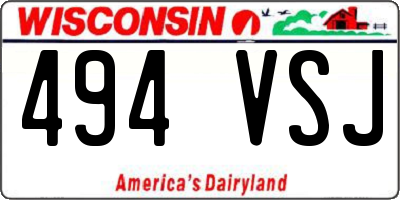 WI license plate 494VSJ