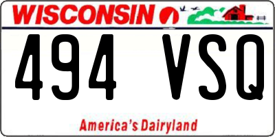 WI license plate 494VSQ