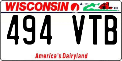 WI license plate 494VTB