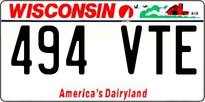 WI license plate 494VTE