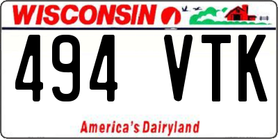 WI license plate 494VTK