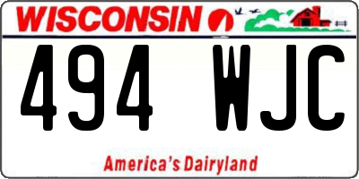 WI license plate 494WJC