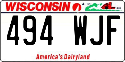WI license plate 494WJF