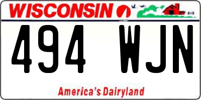 WI license plate 494WJN