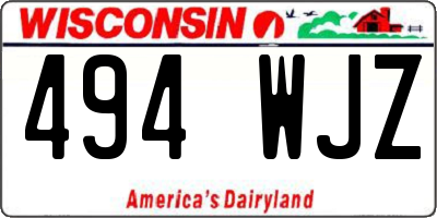 WI license plate 494WJZ