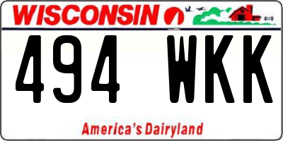 WI license plate 494WKK