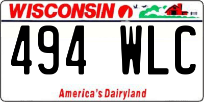 WI license plate 494WLC