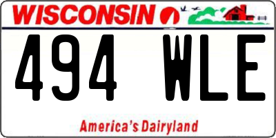 WI license plate 494WLE