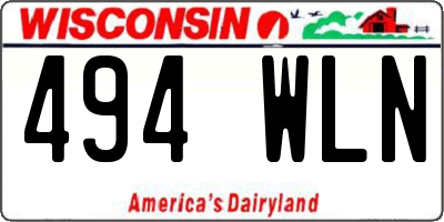 WI license plate 494WLN