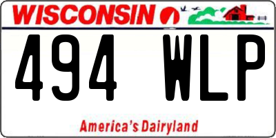 WI license plate 494WLP