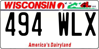 WI license plate 494WLX