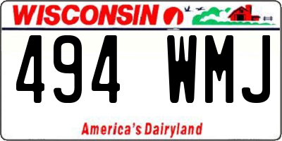 WI license plate 494WMJ
